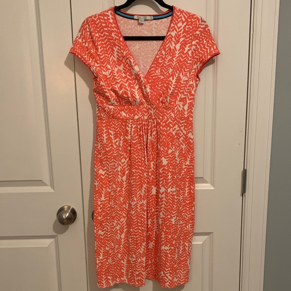 Boden coral leaf Midi Dress